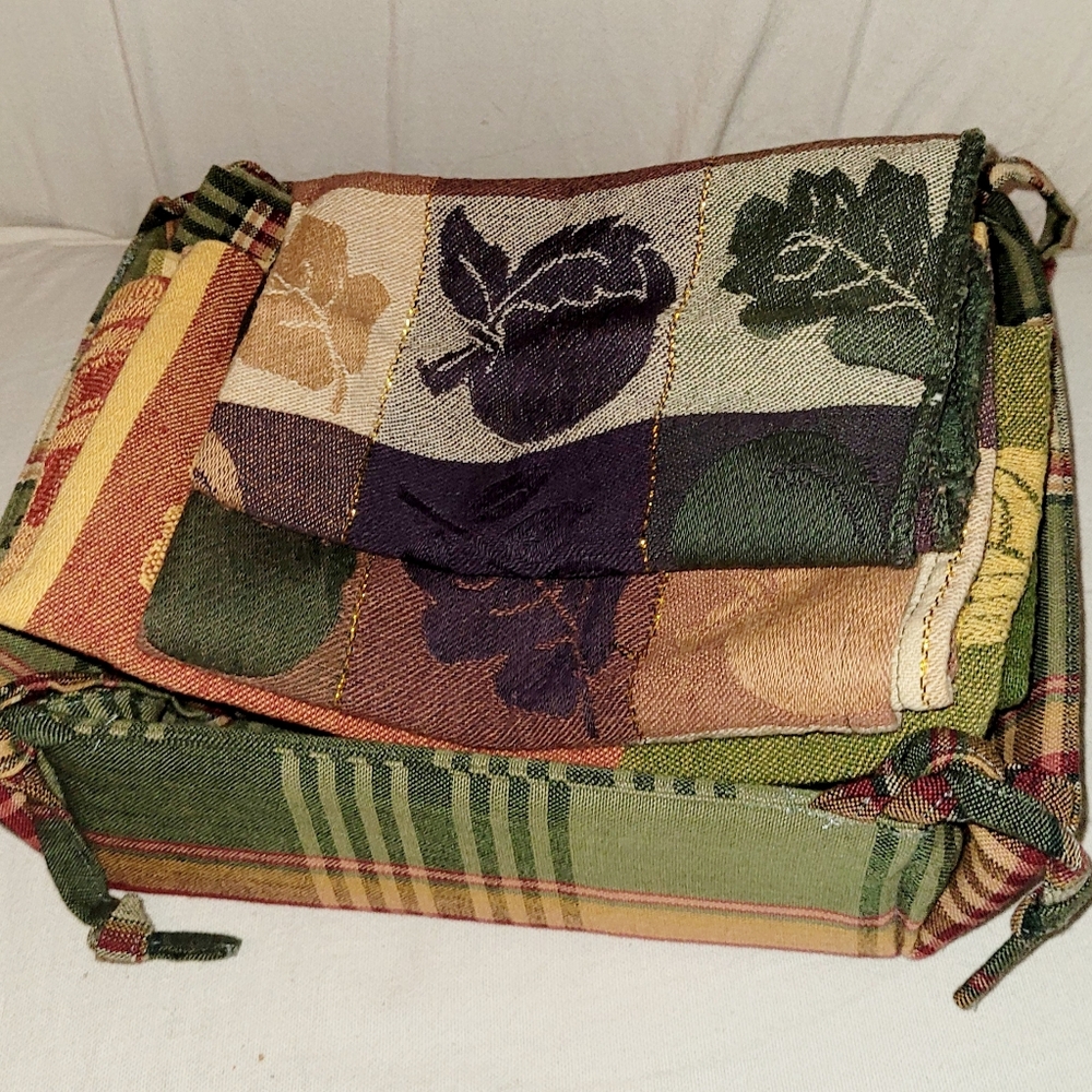 Cloth Basket With Assorted Dish Towels And Kitchen Linens